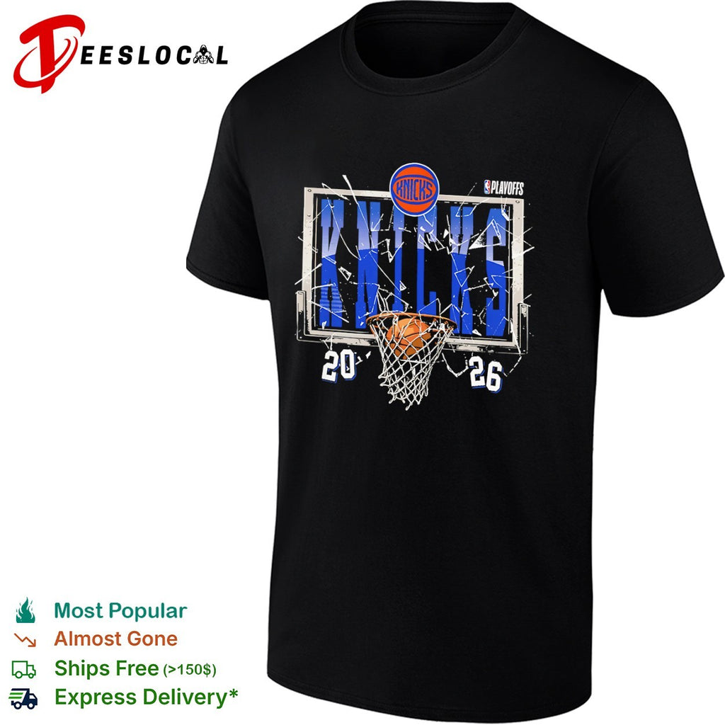 New York Knicks Playoffs 2026 Shattered Backboard Basketball Team Logo NBA shirt