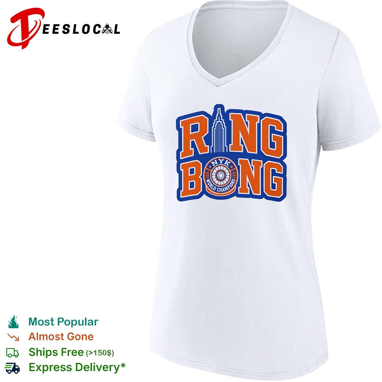 New York Knicks Ring Bong World Champions Empire State Building ring logo shirt