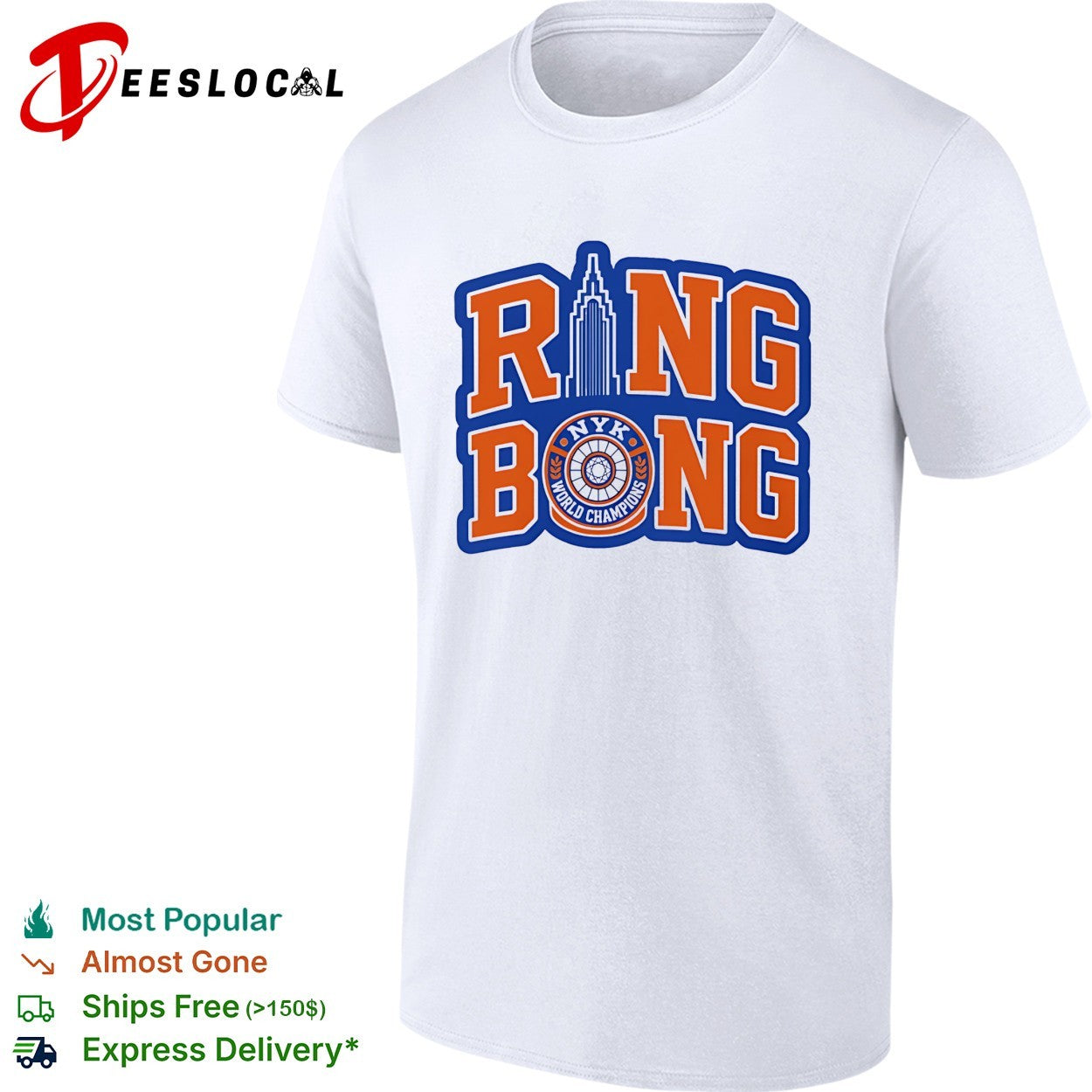 New York Knicks Ring Bong World Champions Empire State Building ring logo shirt
