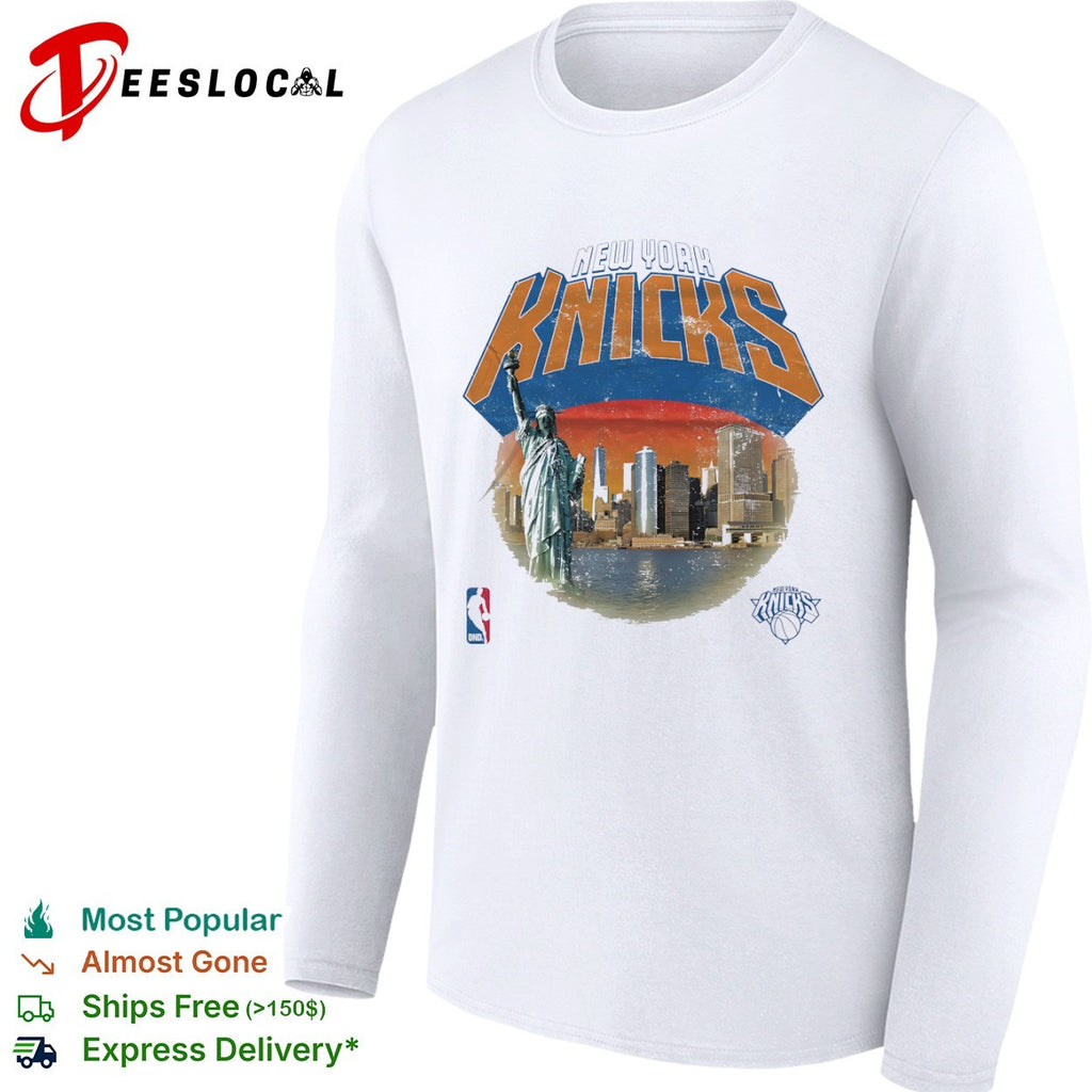 New York Knicks Statue of Liberty Skyline NBA logo basketball shirt