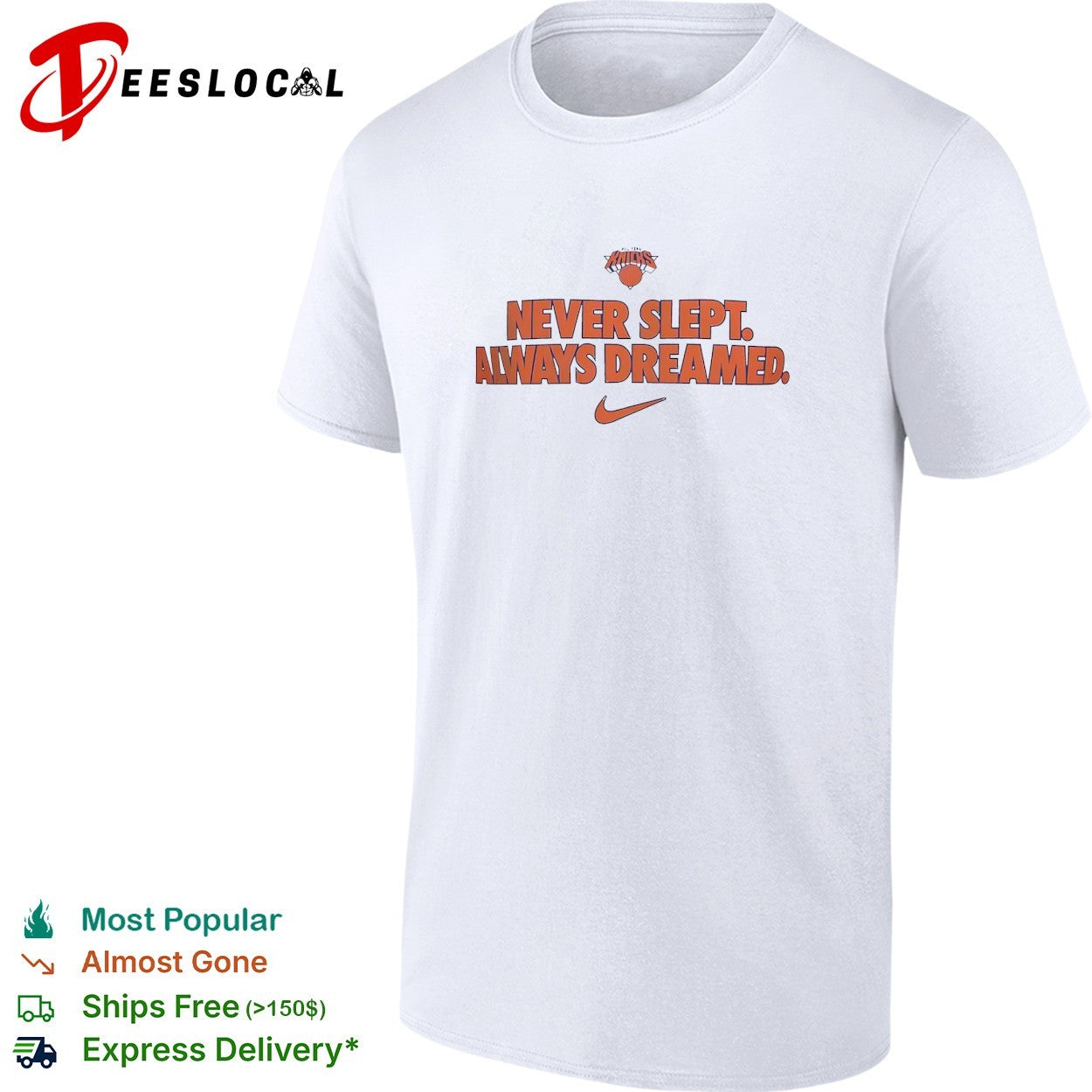 New York Knicks White Brand Voice Never Slept Always Dreamed shirt