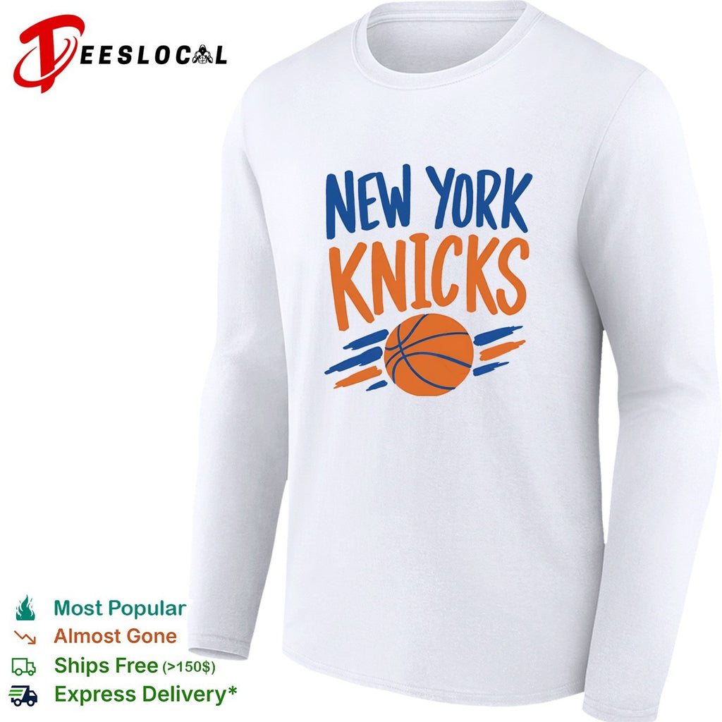 New York Knicks basketball bold colorful brush stroke shirt