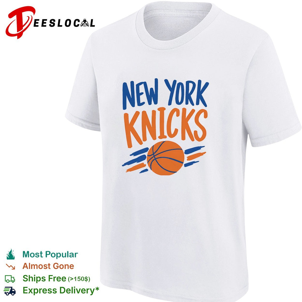 New York Knicks basketball bold colorful brush stroke shirt