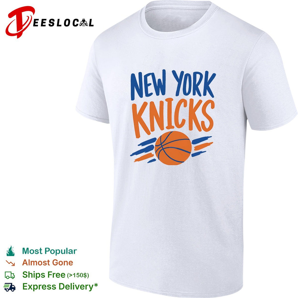 New York Knicks basketball bold colorful brush stroke shirt