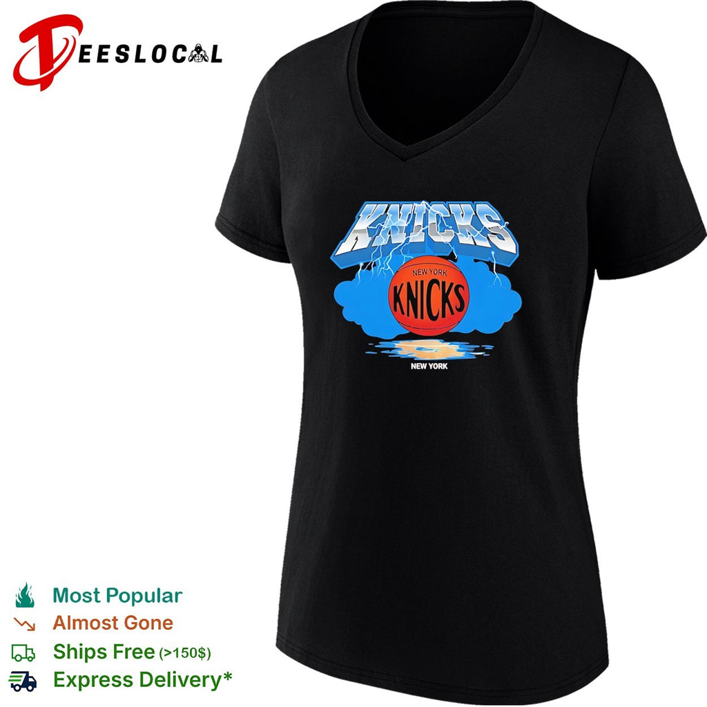New York Knicks basketball cloud lighting graphic shirt