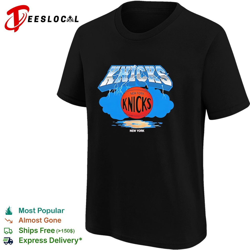 New York Knicks basketball cloud lighting graphic shirt