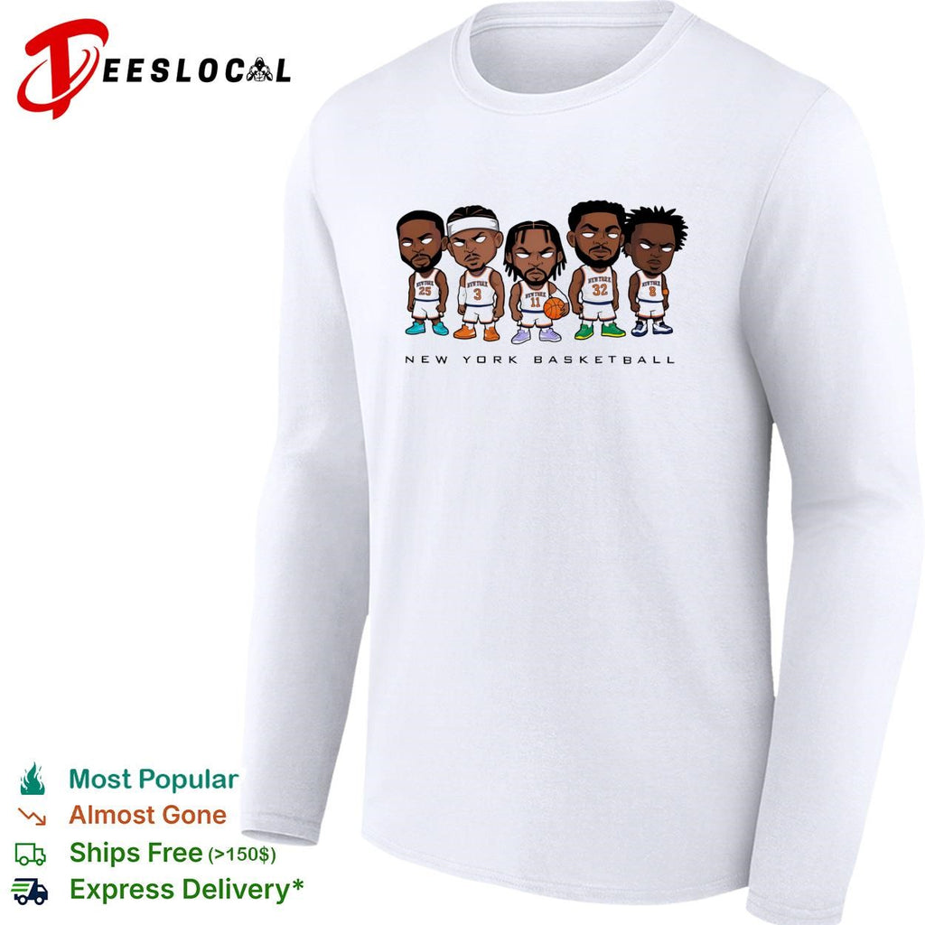 New York Knicks basketball players chibi caricature lineup shirt