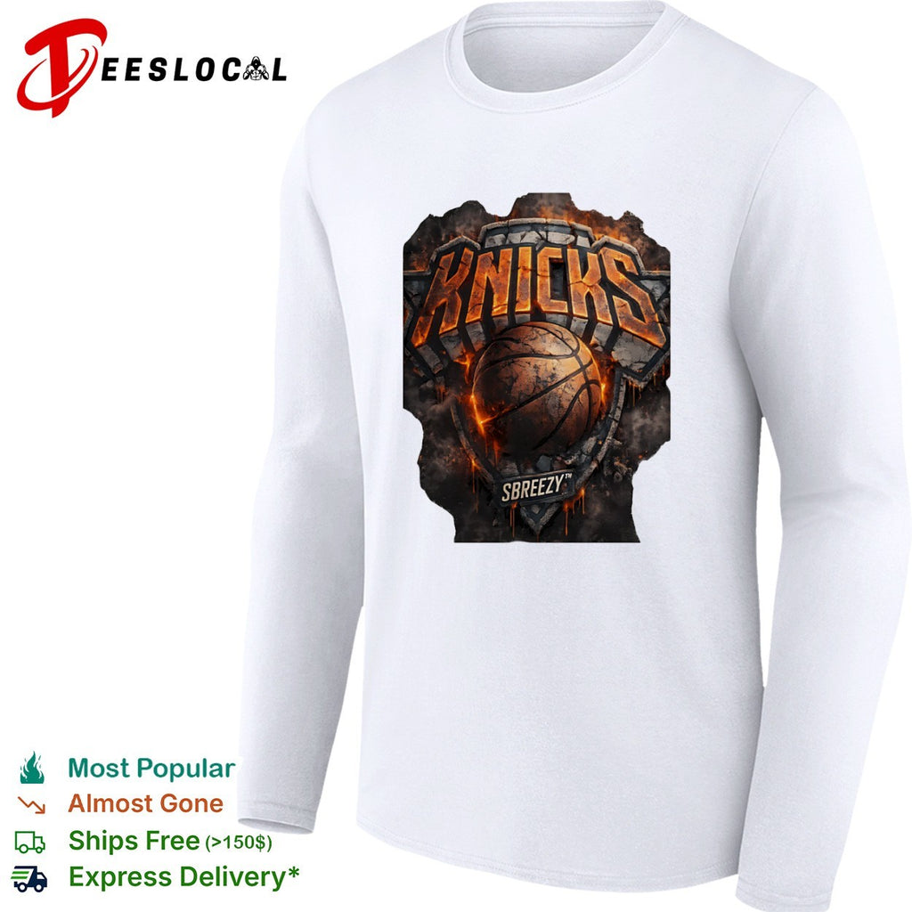 New York Knicks basketball team logo fire shirt
