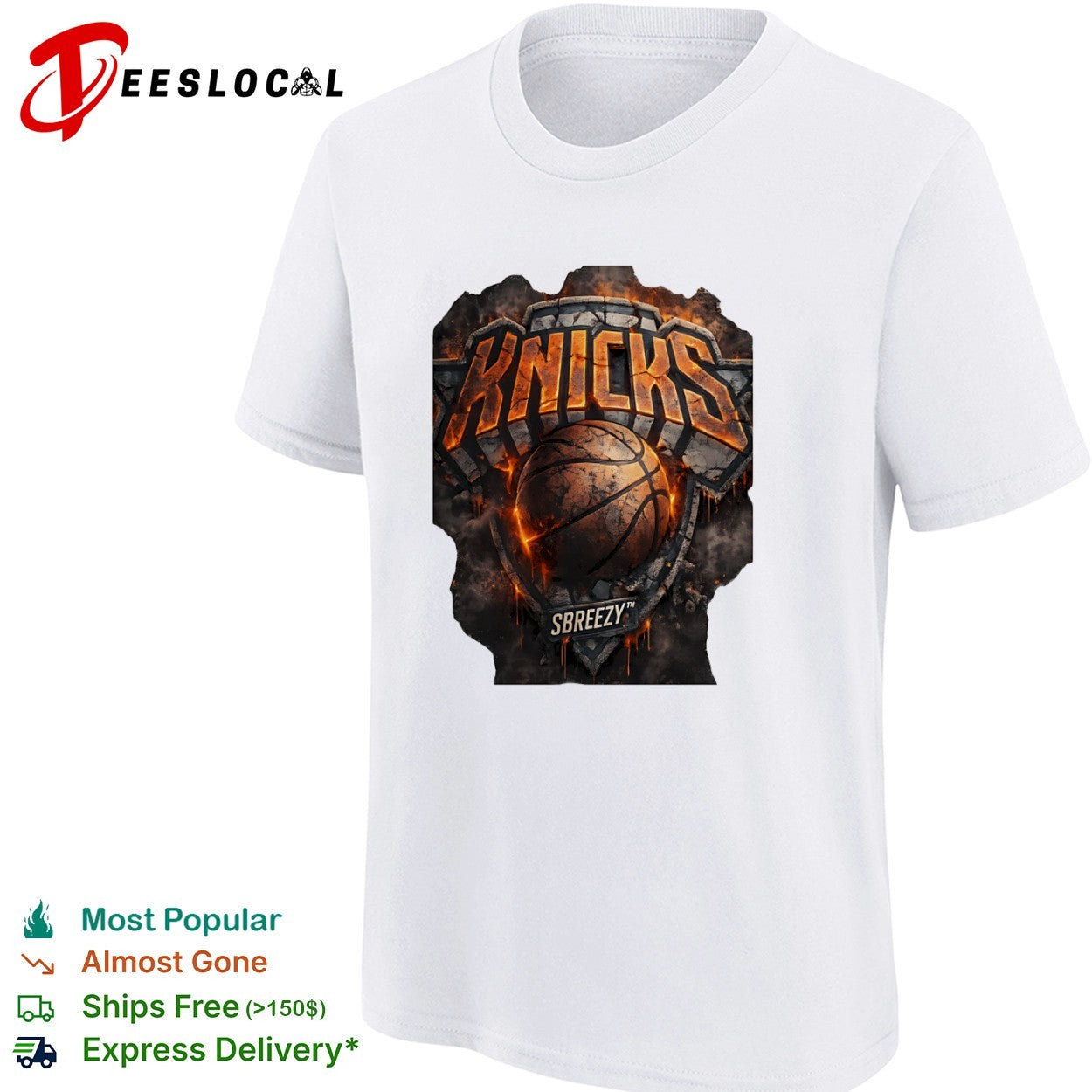 New York Knicks basketball team logo fire shirt