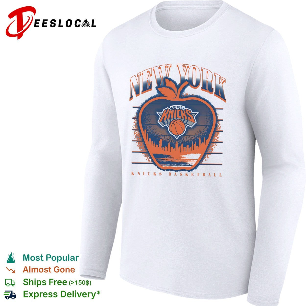 New York Knicks big apple NYC skyline arch logo art shirt