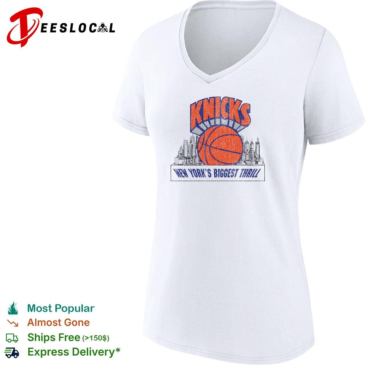 New York Knicks biggest thrill basketball city skyline shirt