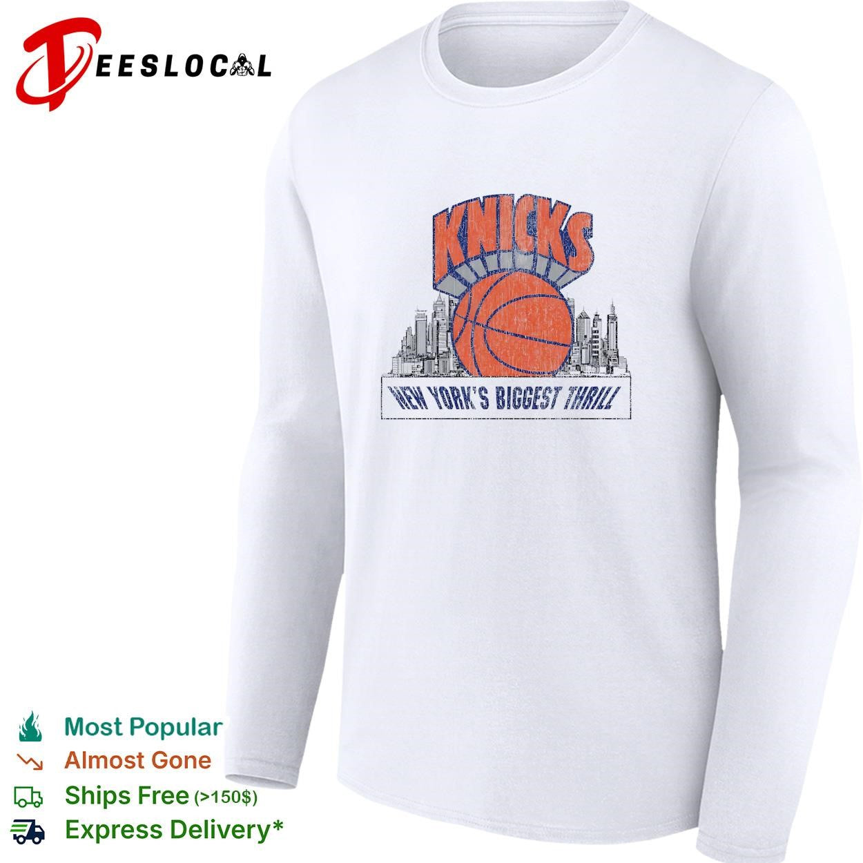 New York Knicks biggest thrill basketball skyline badge shirt