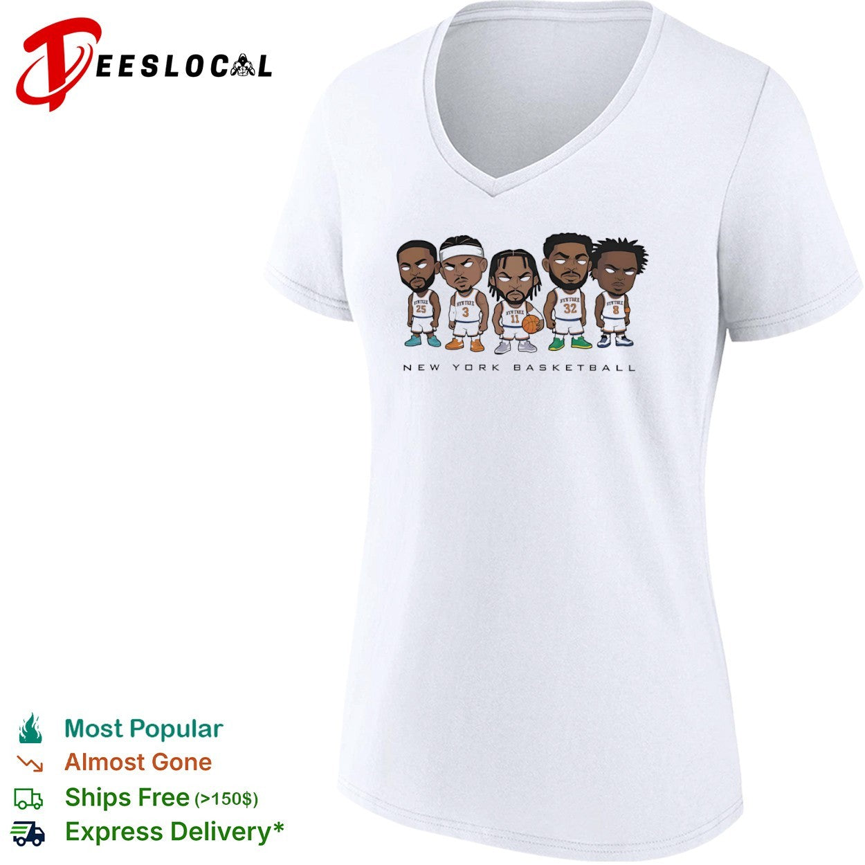 New York Knicks cartoon players basketball shirt
