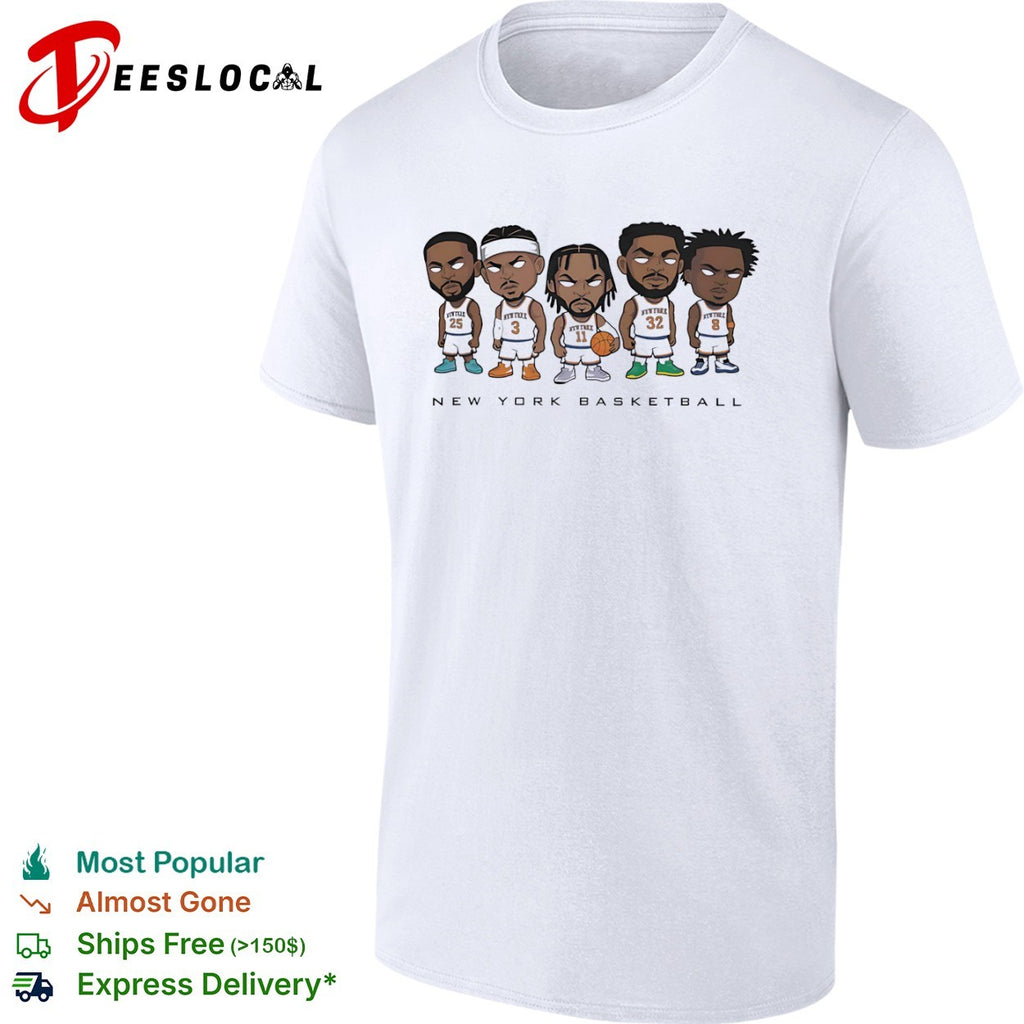 New York Knicks cartoon players basketball shirt