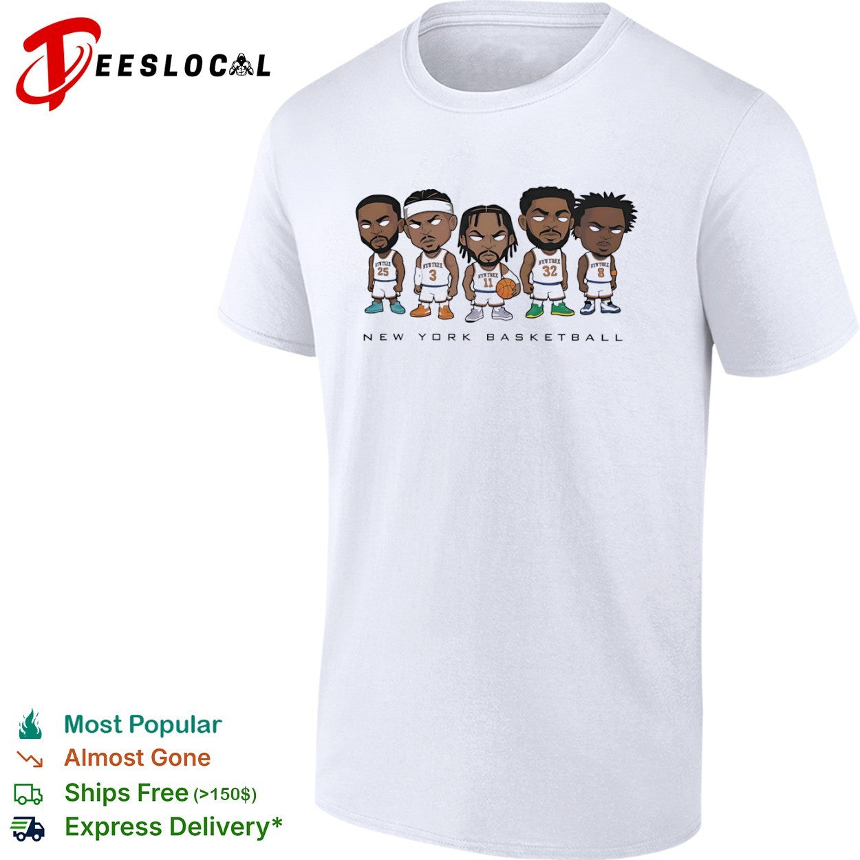 New York Knicks cartoon players basketball shirt