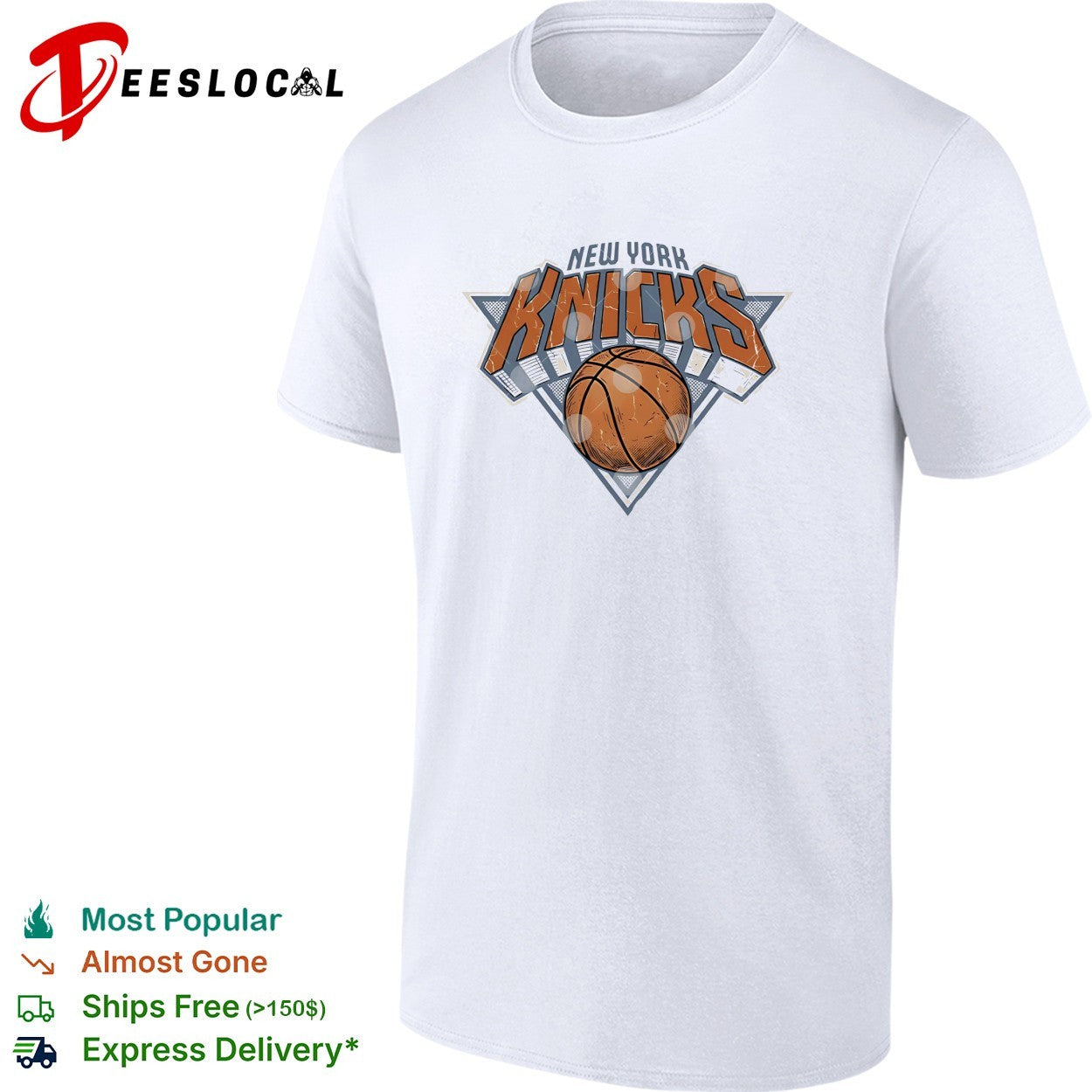 New York Knicks classic logo with basketball vintage shirt