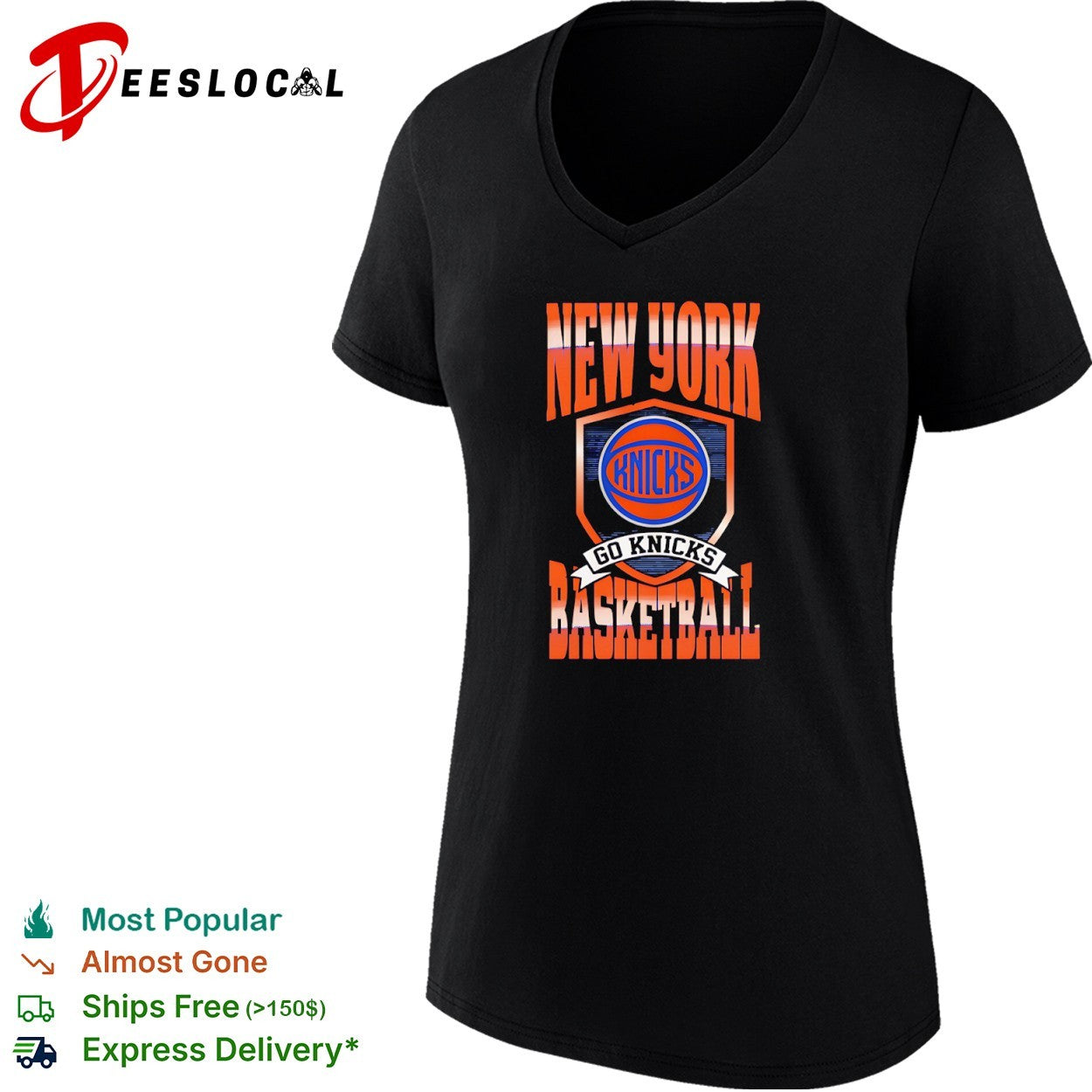 New York Knicks go basketball shield shirt