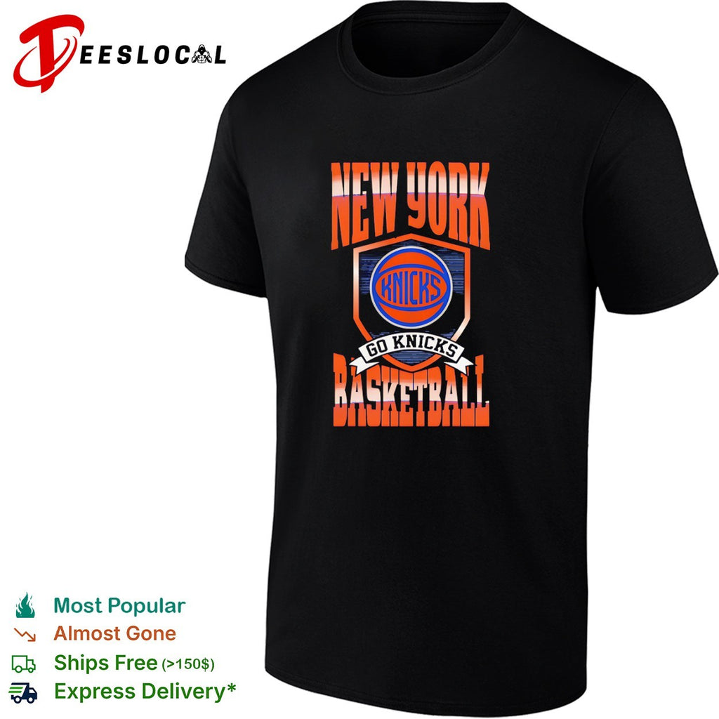 New York Knicks go basketball shield shirt