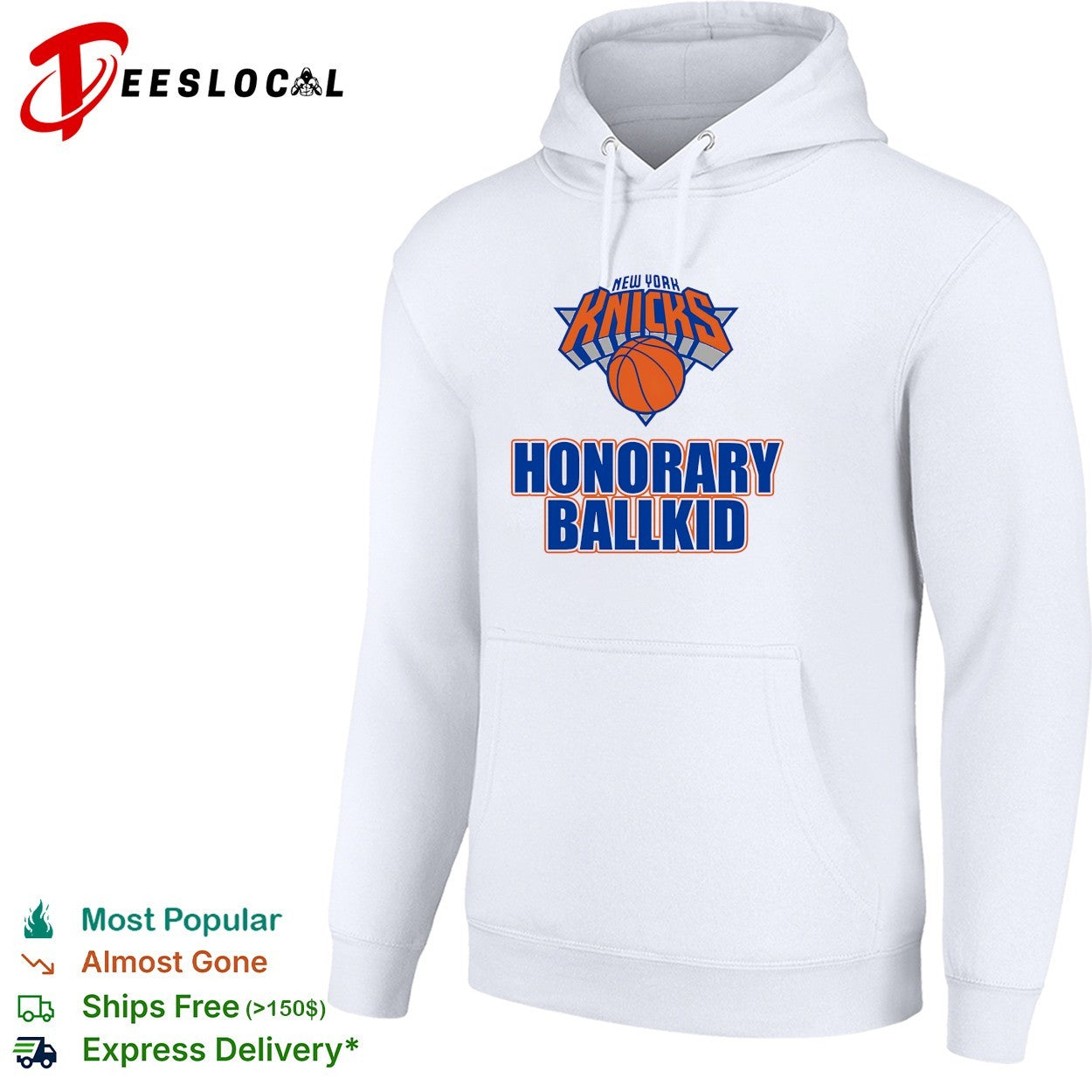 New York Knicks honorary ballkid logo bold arch text shirt