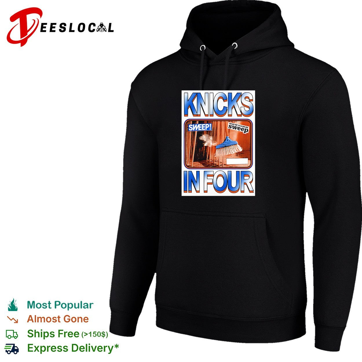 New York Knicks in four sweep broom advertisement parody shirt