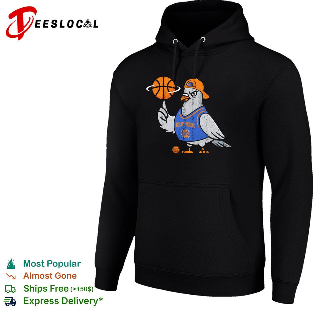 New York Knicks pigeon spinning basketball street mascot art shirt