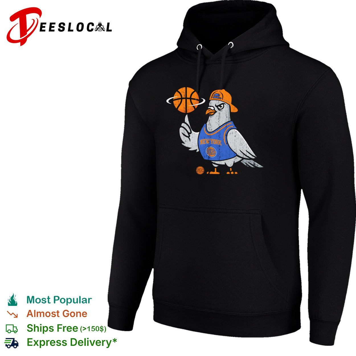 New York Knicks pigeon spinning basketball street mascot art shirt
