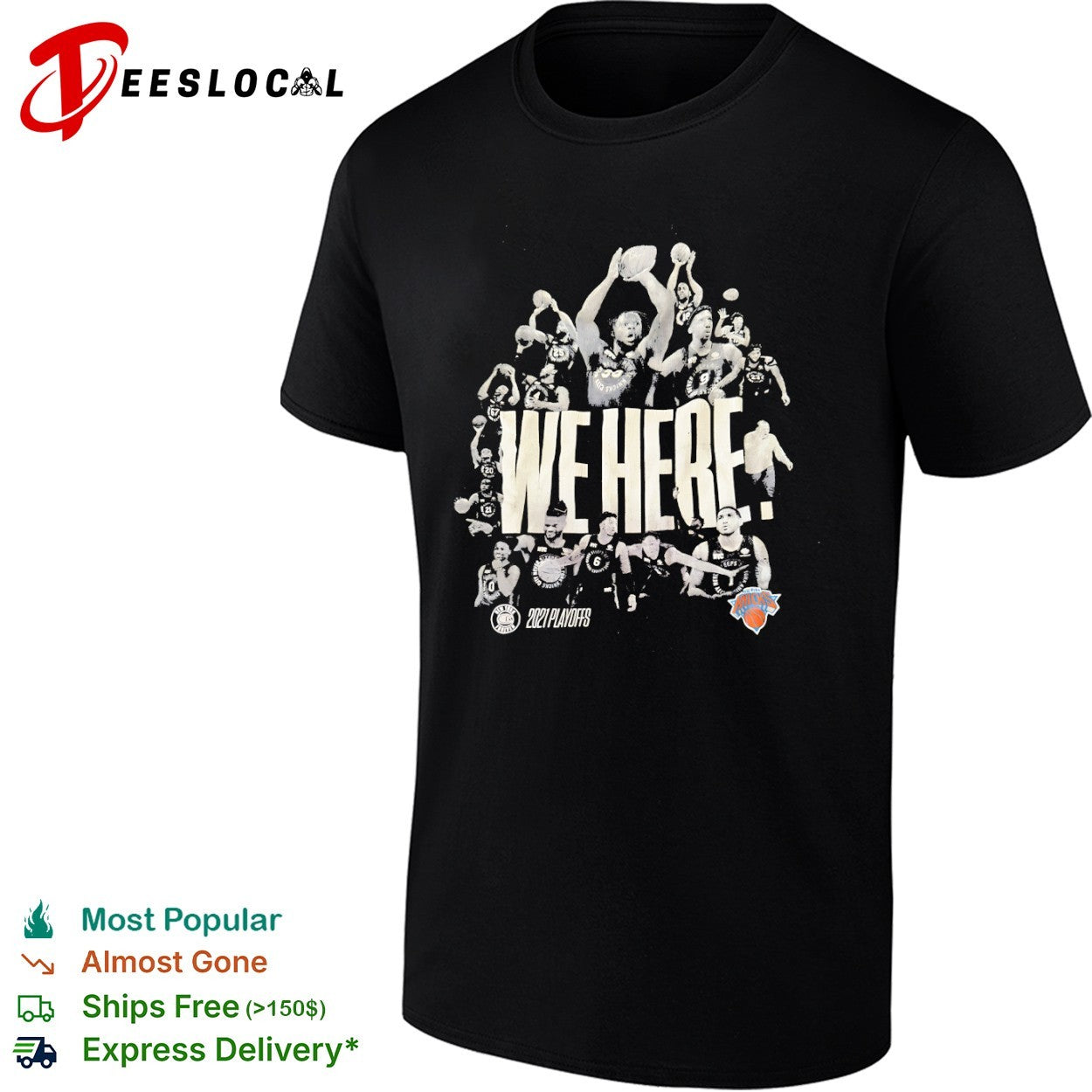 New York Knicks players we here 2021 playoffs forever shirt