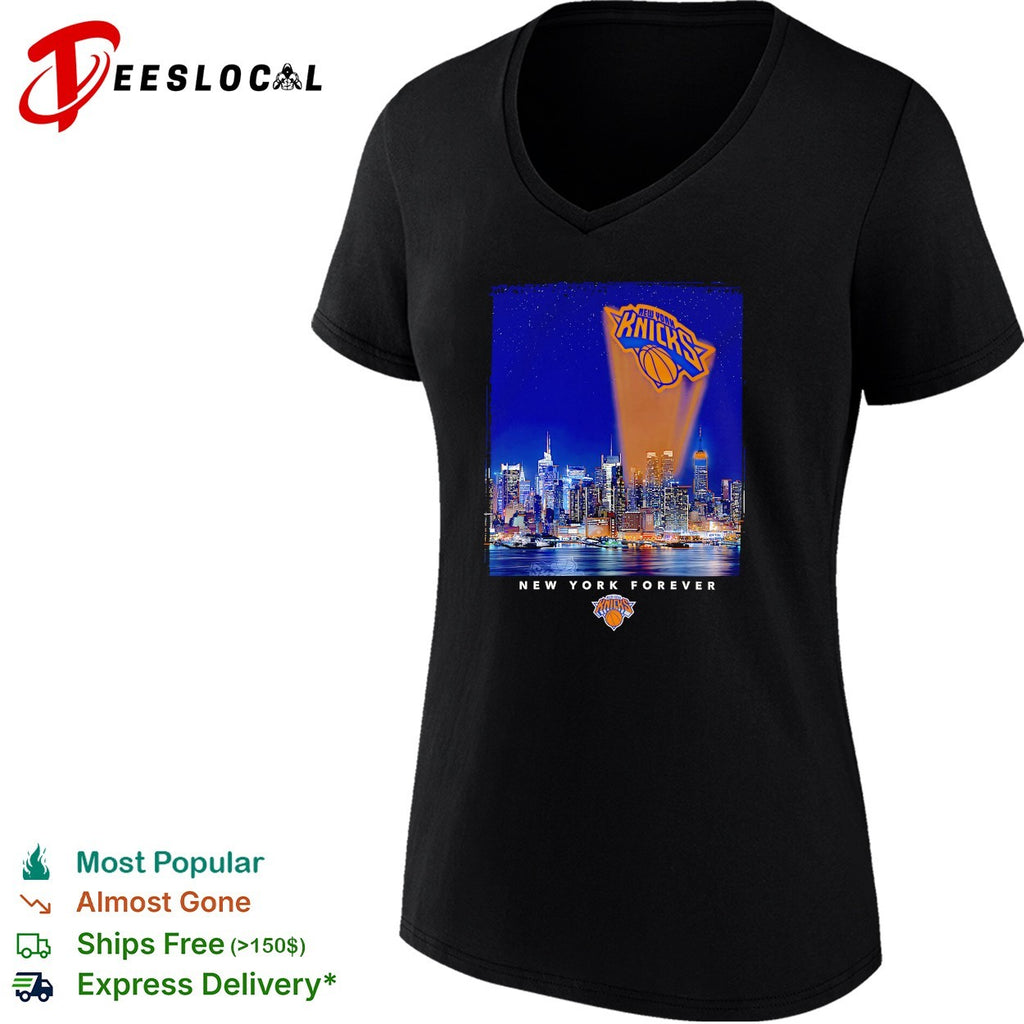 New York Knicks spotlight NYC skyline New York Forever night photo art shirt