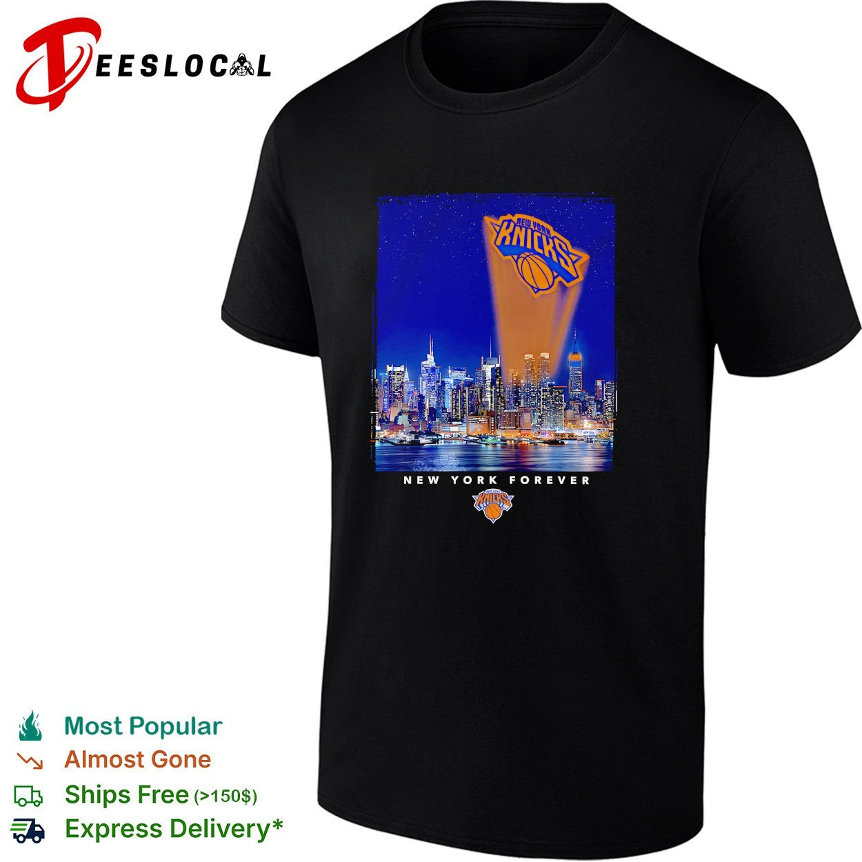 New York Knicks spotlight NYC skyline New York Forever night photo art shirt
