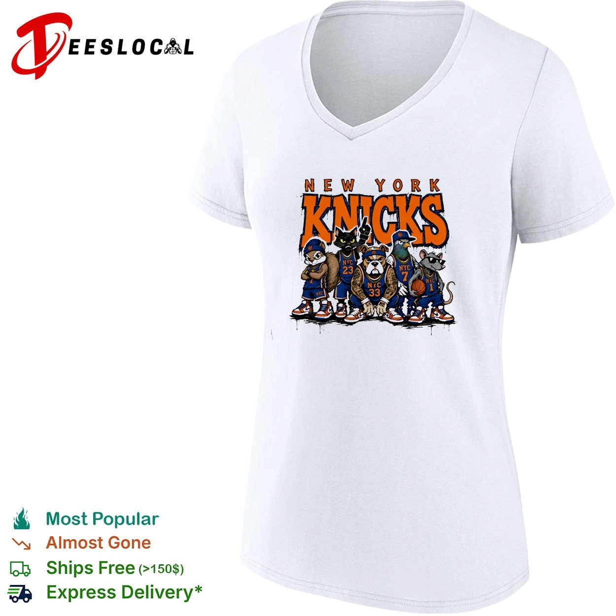 New York Knicks squad animals players basketball graphic shirt
