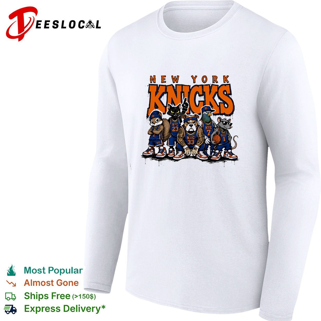 New York Knicks squad animals players basketball graphic shirt