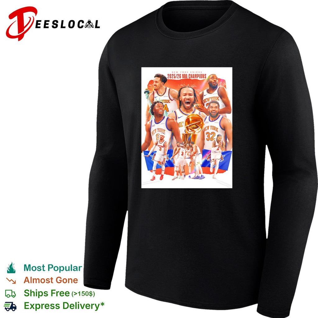 New York Knicks team 2025 2026 NBA Champions trophy shirt
