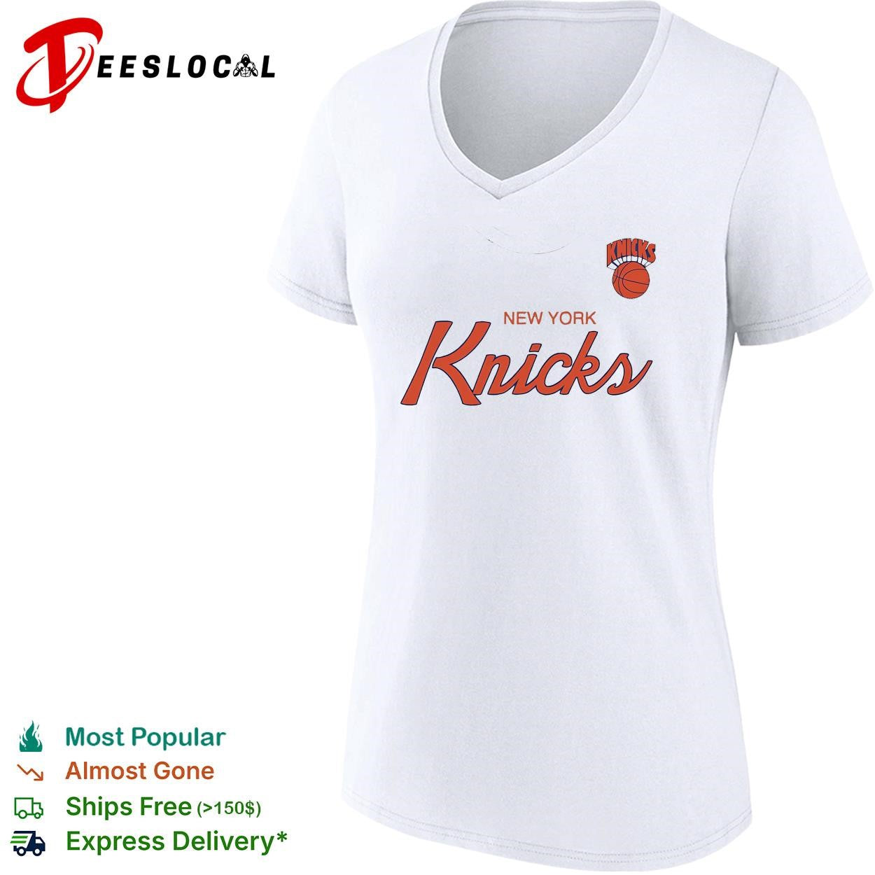 New York Knicks wordmark script badge shirt