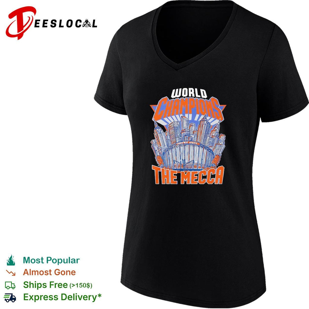 New York Knicks world champions the Mecca NYC skyline graphic shirt