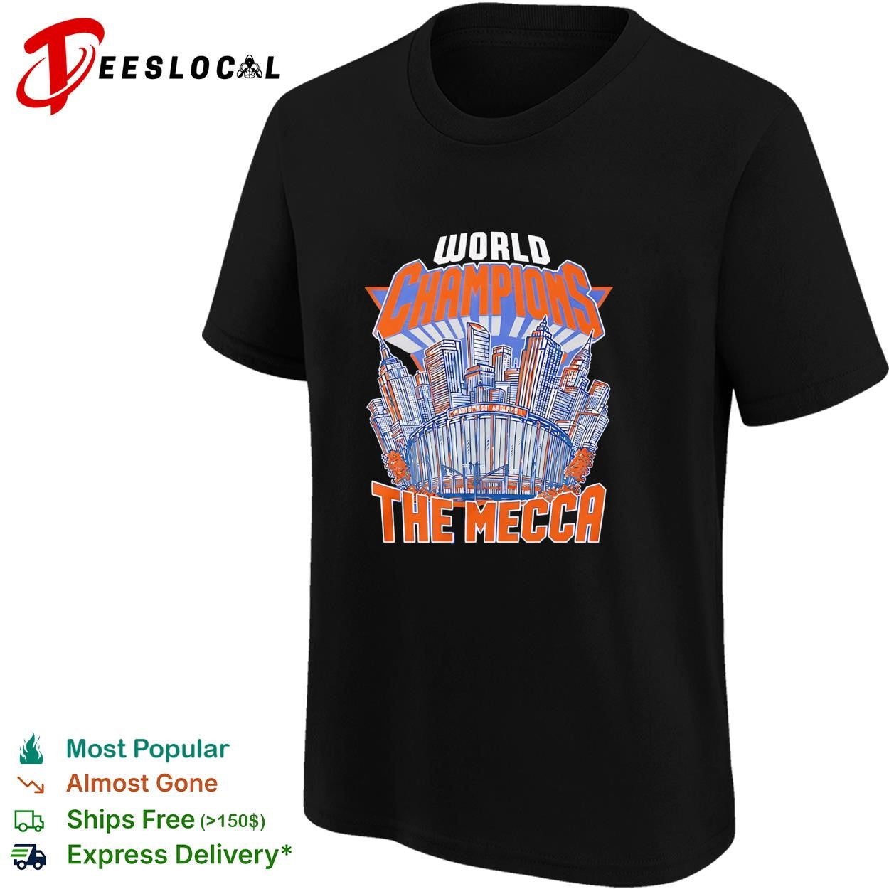 New York Knicks world champions the Mecca NYC skyline graphic shirt