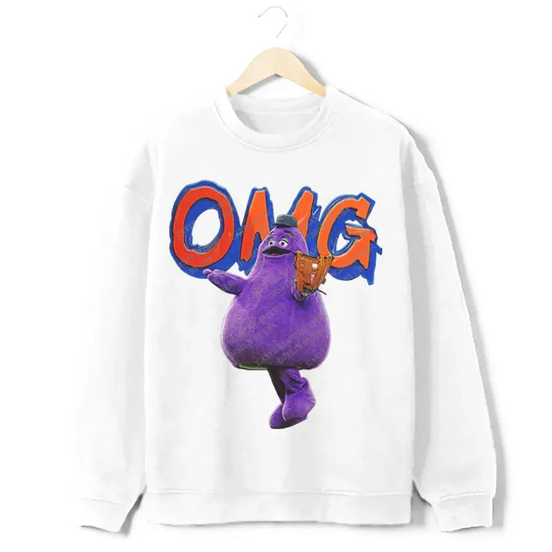 New York OMG Grimace Mascot Baseball Jose Iglesias Custom Graphic Design Sweatshirt Sweaters T-Shirts, Hoodie