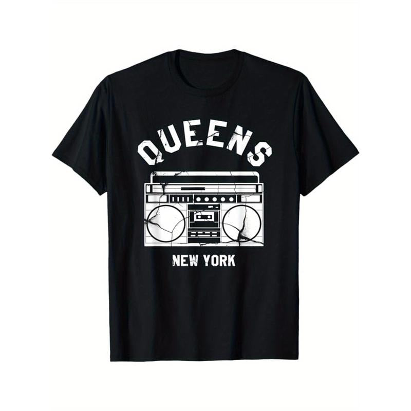 New York Print, Men's Cotton T-shirt, Graphic Tee Men's Outdoor Clothes, Casual Short Sleeve Crew Neck T-shirt made in...