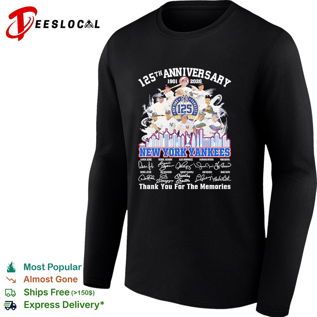 New York Yankees 125th Anniversary 1901 2026 Thank You For The Memories Players shirt