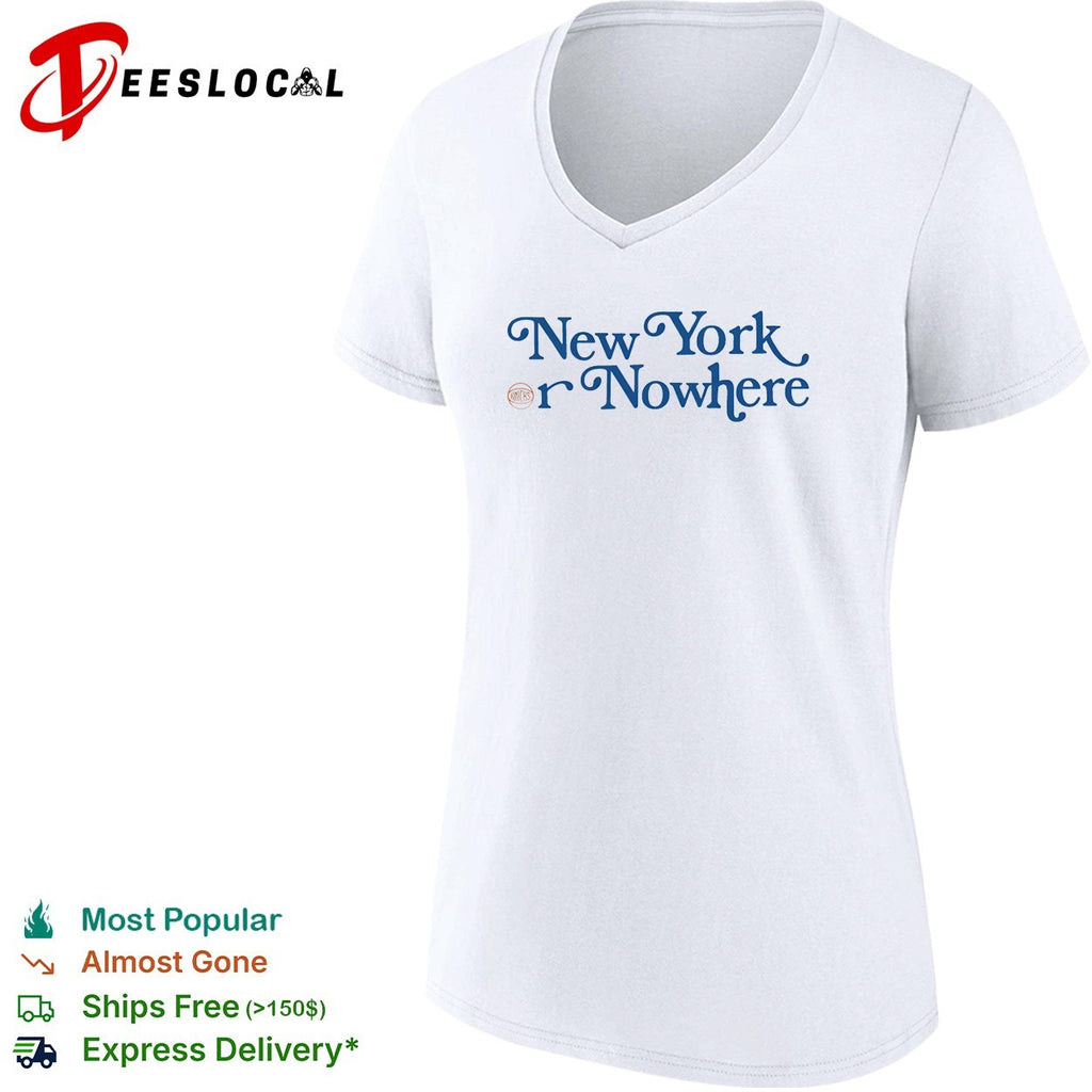 New York or Nowhere New York Knicks typography fan shirt