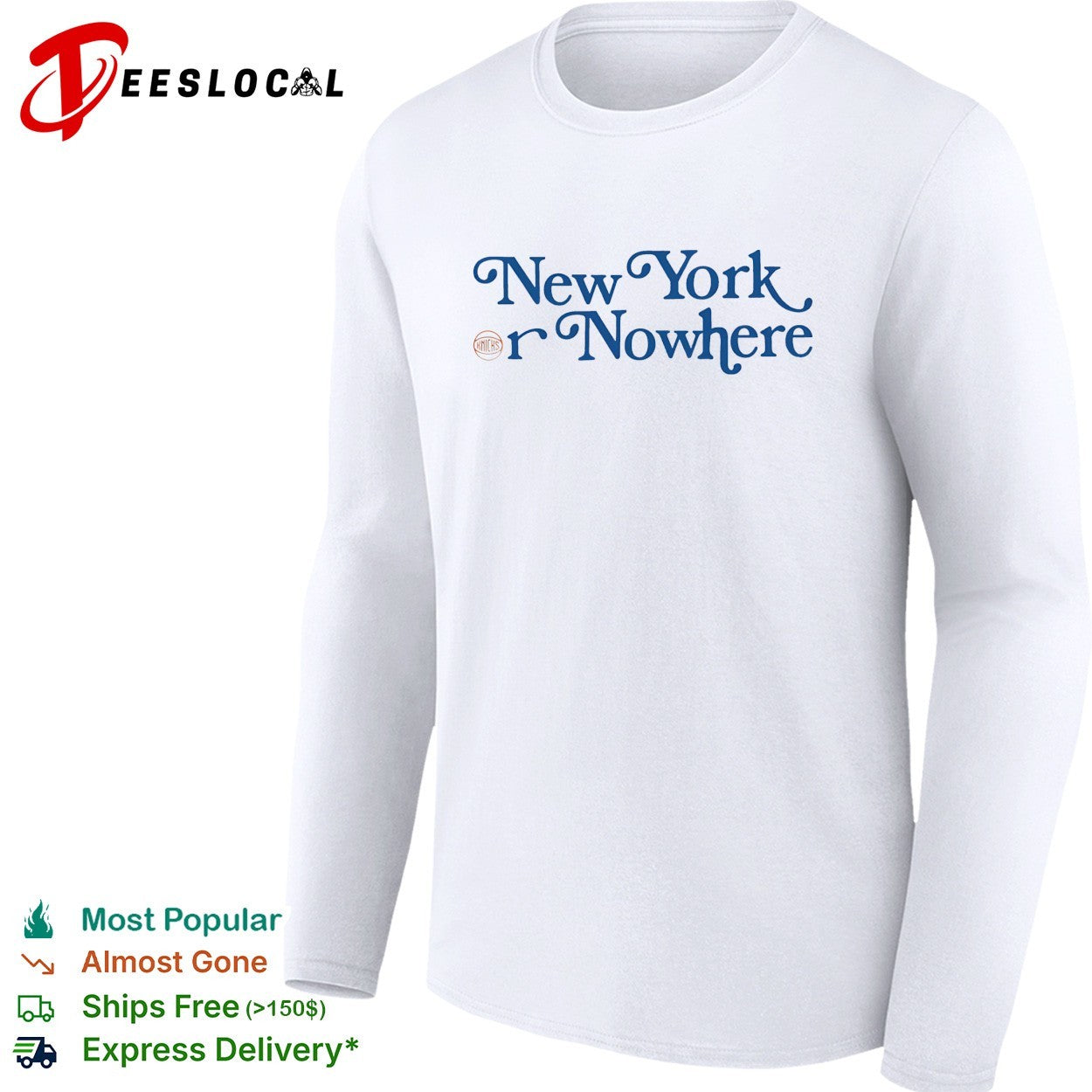 New York or Nowhere New York Knicks typography fan shirt