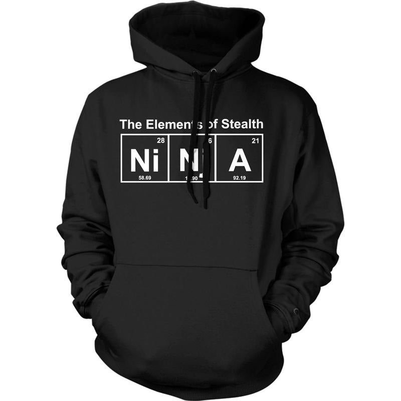 Ninja Element Sweater Funny Science Warrior Novelty Mens Graphic Nerdy Hoodie Funny Hoodies Science Hoodie Funny Nerd...