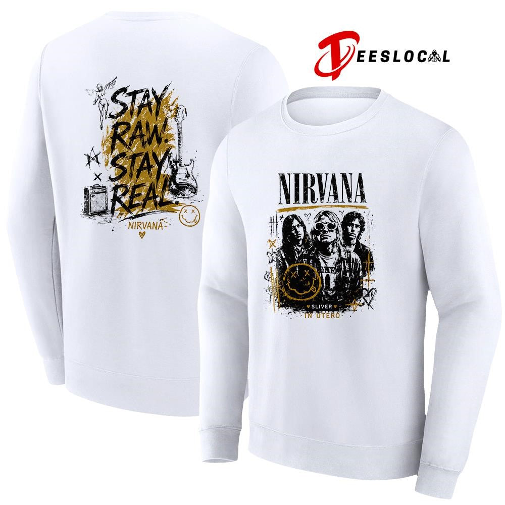 Nirvana sliver in Utero stay raw stay real graphic shirt