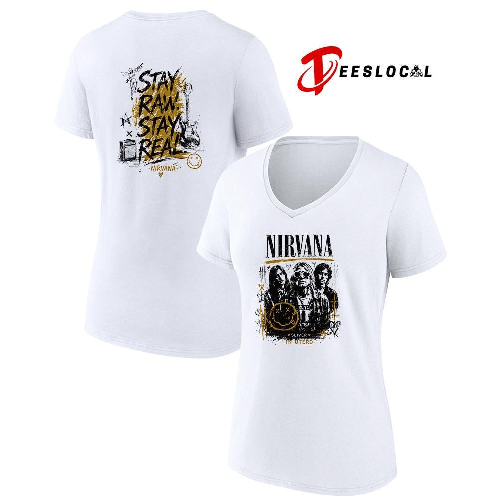 Nirvana sliver in Utero stay raw stay real graphic shirt