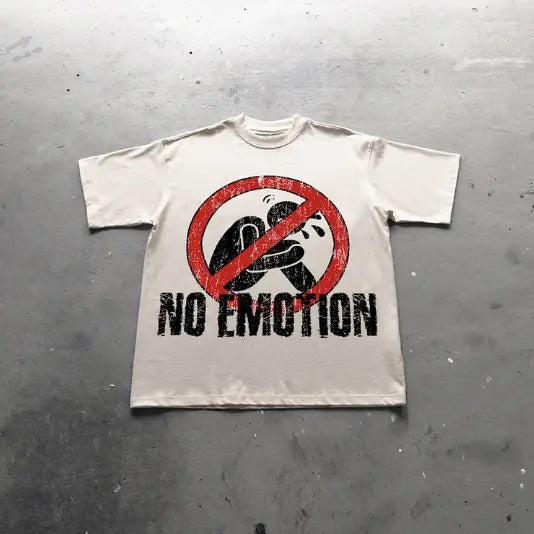 No Emotion Graphics Print Cotton T-Shirt, Y2k Shirt, Unisex T-Shirt, Gift For Men Women Hoodie, Sweatshirt | TeeBloomCo.com