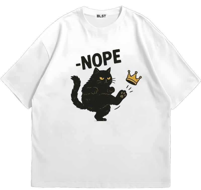 No Kings in America Black Cat T-Shirt Cool Gift for Him Lightweight, Soft, and Stylish Hoodie, Sweatshirt | TeeBloomCo.com