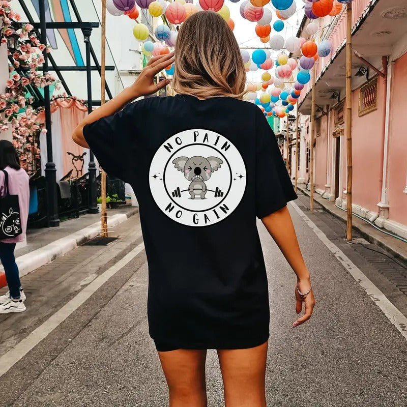 No Pain No Gain Koala Bear Deadlift Shirt Gym Pump Cover Gym Lovers Gift Workout Shirt Vsco Positive Gym Pump Cover Girl...