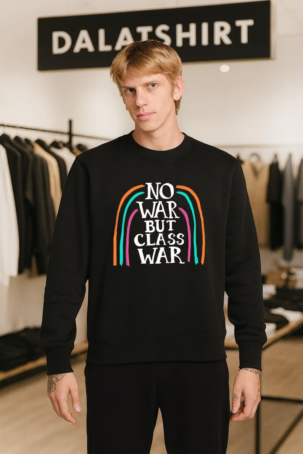 No War But Class War Colorful Rainbow Typography shirt