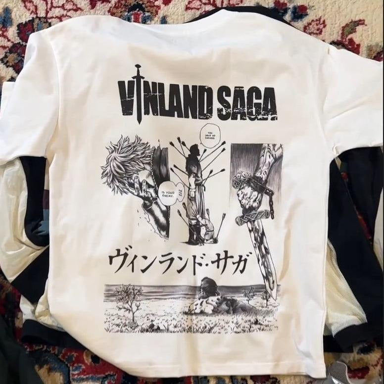 "No one is your enemy - VindLand Saga" T Shirt, Anime Shirt, Classic Cotton Menswear Hoodie, Sweatshirt | TeeBloomCo.com