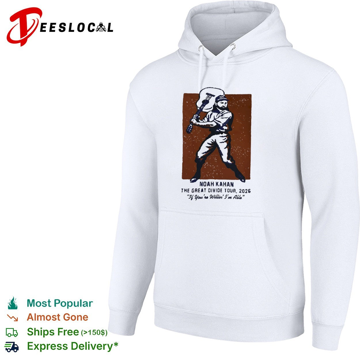 Noah Kahan The Great Divide Tour 2026 If Youre Willin Im Able Baseball Music shirt