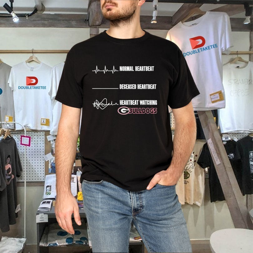 Normal Heartbeat Deceased Heartbeat Heartbeat Watching Georgia Bulldogs Shirts